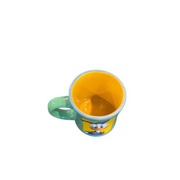 Donald Duck Disney Ceramic Mug Made In Thailand Green & Yellow 12 Oz Coffee Cup - Picture 3 of 4